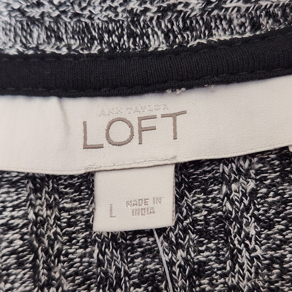Ann Taylor Loft Chic Marled Neutral Career Open Front Cardigan Size L - Picture 2 of 9